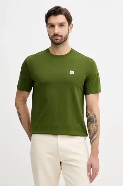 Bavlněné tričko Calvin Klein Jeans pánské, černá barva, s aplikací, LV04RC272G