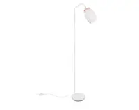 Stojací lampa Bidar, bílý kov/dřevo