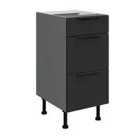 Spodní skříňka Aria ANT 40 D 3S BB - Premium Box Barva korpusu: Antracit, Barva dvířek: BL - Black AFM