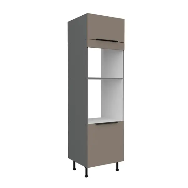 Vysoká skříňka pro vestavnou a mikrovlnou troubu Aria ANT 60 DPM-210 2F Barva korpusu: Antracit, Barva dvířek: TA - Sandgrau AFM