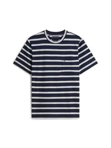 TOMMY HILFIGER Tričko 'ESS'  tmavomodrá / biela
