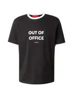 HUGO Tričko 'Doffice'  krvavo červená / čierna / biela