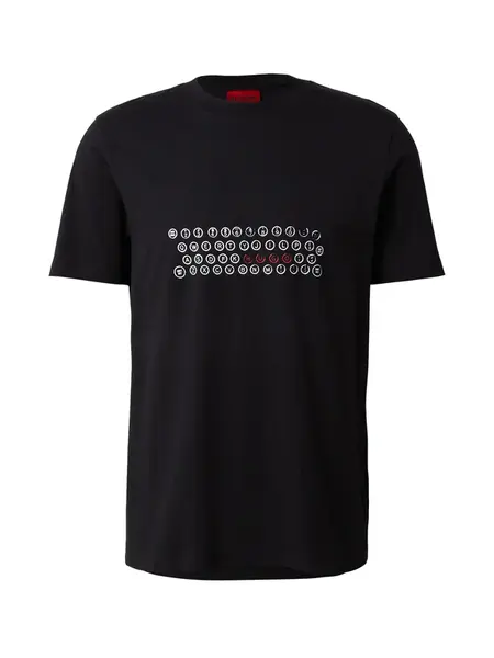 HUGO Tričko 'Deyss'  červená / čierna / biela