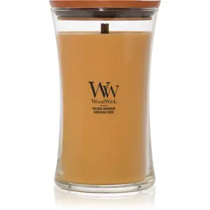 Woodwick Opulent Wood Golden Bourbon vonná sviečka s dreveným knotom (hearthwick) 609.5 g