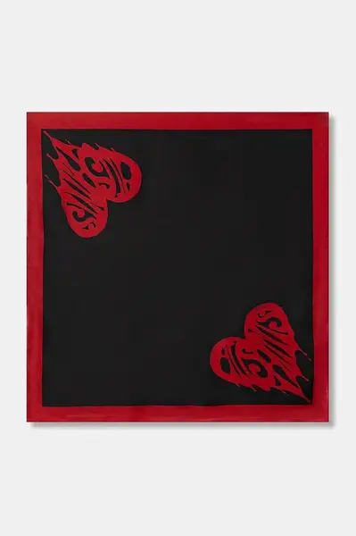 Hedvábný šátek AllSaints dámský, černá barva, 29ASWC531515