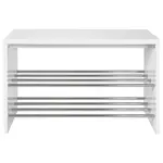 REGÁL NA BOTY, barvy chromu, vysoce lesklá bílá, 81/55/30 cm