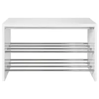 REGÁL NA BOTY, barvy chromu, vysoce lesklá bílá, 81/55/30 cm