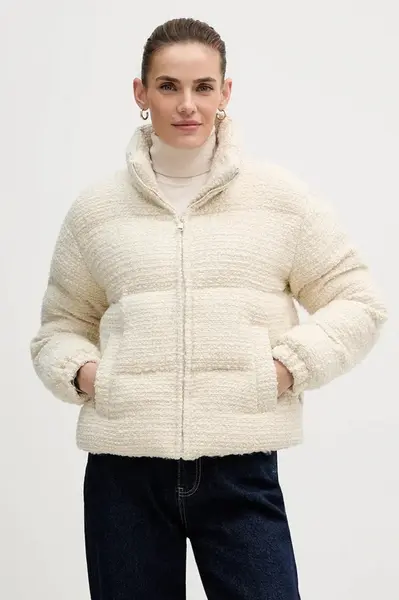 Bunda s příměsí vlny MC2 Saint Barth béžová barva, zimní, MDY0002