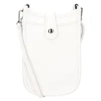 Dámska kožená kabelka na mobil a doklady Italia Limma - biela