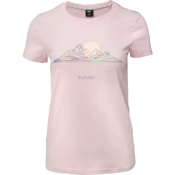 Hi-Tec VILDI Dámské bavlněné triko, růžová, velikost