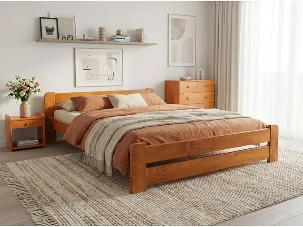 Postel Laura 120 x 200 cm, olše Rošt: S laťkovým roštem, Matrace: Matrace Coco Maxi 20 cm