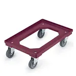 Červený vozík pro stěhování přepravek