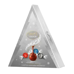 LINDT LINDOR Vánoční stromeček Stříbrný Mix 125 g