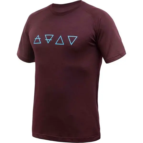 Sensor MERINO BLEND ELEMENTS Pánske funkčné tričko, vínová, veľkosť