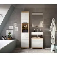 MID.YOU KOUPELNA Sonoma dub, vysoce lesklá bílá