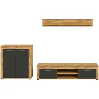 MID.YOU OBÝVACÍ STĚNA, antracitová, dub wotan