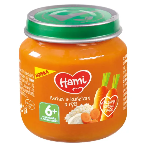 Hami Mrkev s kuřetem a rýží 6m+ 125 g