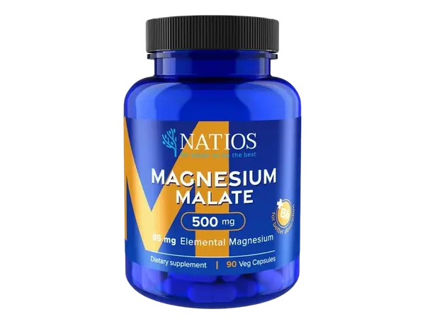 NATIOS Magnesium Bisglycinate 500 mg + B6, (elem. hořčík 100 mg), 90 kapslí