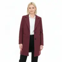 Burgundy Classic Striped Yups Coat