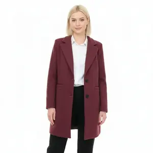 Burgundy Classic Striped Yups Coat