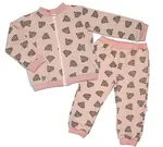 Baby Nellys Bavlněná tepláková souprava ® - Diamant, pudrová, vel. 68 vel.  68