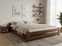 Postel Emily 140 x 200 cm, dub Rošt: S laťkovým roštem, Matrace: Matrace Deluxe 10 cm