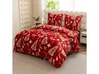 Mikroplyšové obliečky GOLD CHRISTMAS červené Rozmer obliečky: 70 x 90 cm | 140 x 200 cm