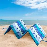 Plážové ležadlo PRUH A RYBKA 137x49 cm, tyrkysové