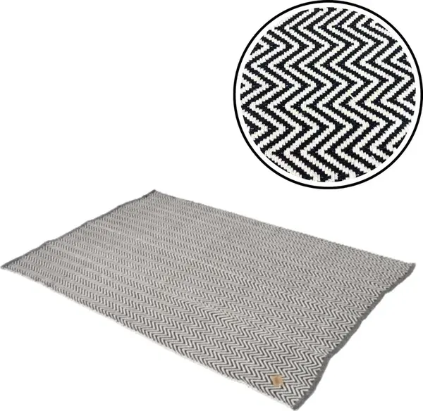 Koberec ESQUINA 140x200 cm, čierno-biely