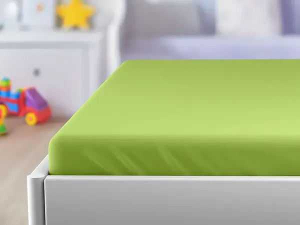 Jersey plachta do detskej postieľky zelená 60x120 cm