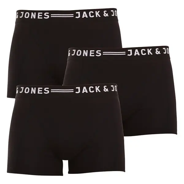 Jack and Jones 3PACK pánské boxerky černé (12081832 - black/black) M