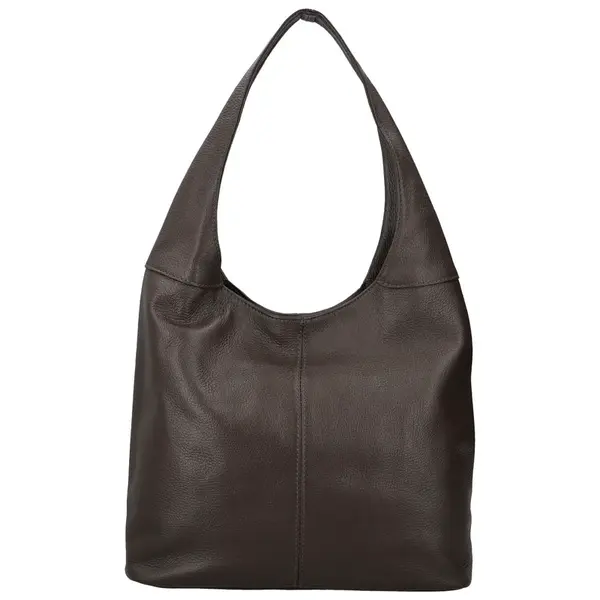 Dámska kožená kabelka cez rameno tmavo hnedá - Delami Vera Pelle SkyFull