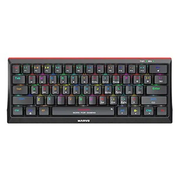 Marvo KG962G EN - R, klávesnice US, herní, mechanická typ drátová (USB), černá, RGB, červené spínače