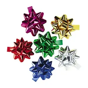 100 x Ozdobné hvězdy šířka 50mm, samolepicí, mix barev