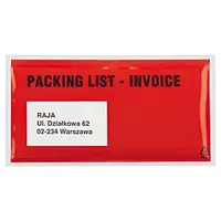 1000 x Samolepicí obal na doprovodnou dokumentaci, 225x115mm, PACKING LIST-INVOICE | RAJA