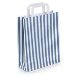 50 x Taška z kraftového papíru 260 x 330 x 100 mm s modrými pruhy