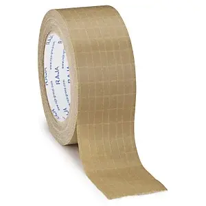 36 x Papírová lepicí páska 50mm, návin 25m, vyztužená 125g/m2, hnědá, tloušťka 265µm | RAJA