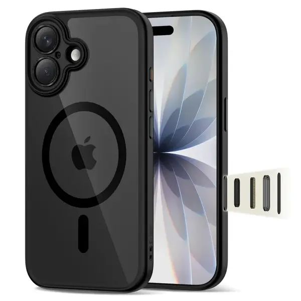 Tech-Protect MagPeak MagSafe CC, iPhone 17, černý / průhledný