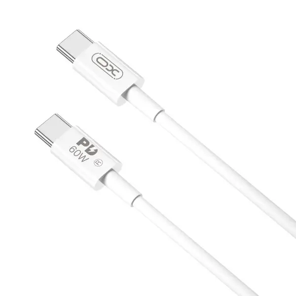 XO kabel NB-Q190A PD USB-C - USB-C, 1 m, bílý