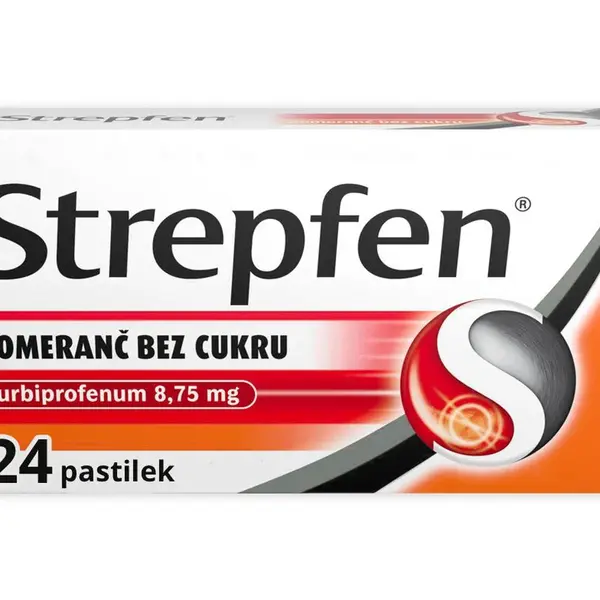 Strepfen Pomeranč bez cukru 8,75 mg 24 pastilek