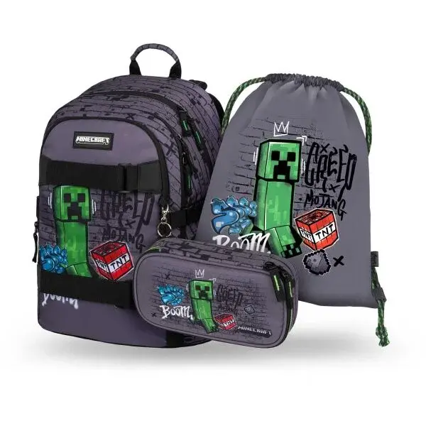 BAAGL 3 SET SKATE MINECRAFT TNT Školní set, šedá, velikost