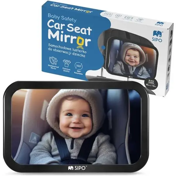Sipo REARVIEW MIRROR Zpětné zrcátko do auta, černá, velikost