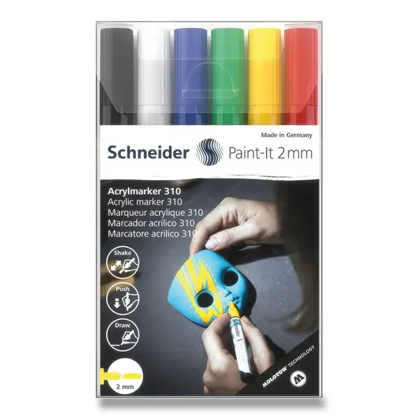 Akrylový popisovač Schneider Paint-It 310 súprava V1, 6 farieb