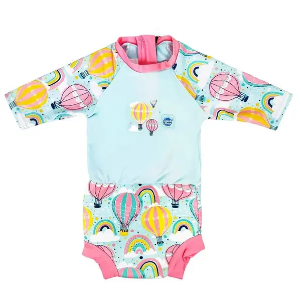 Plavky Happy Nappy UV oblečko 3/4 rukáv Up & Away XL (12 – 24 mes.)