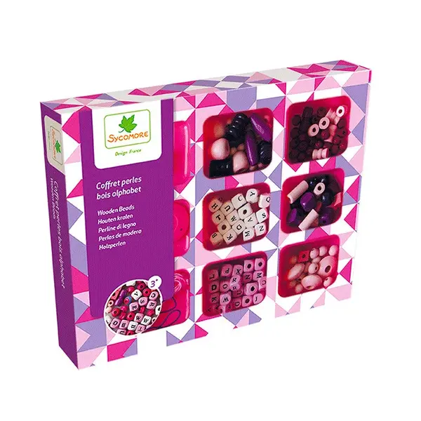 Súprava drevených korálikov - abeceda