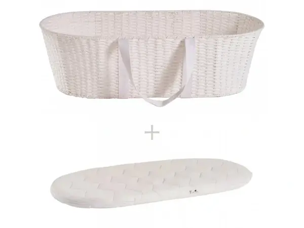Ahojbaby Mojžišov košík pre bábätko Paper Dream white + matrac Basic