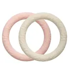 A Little Lovely Company - silikónové hryzadielka s listami - jahodový krém, 2 ks