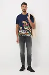Bavlněné tričko Medicine pánské, tmavomodrá barva, s potiskem