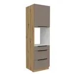 Vysoká skříňka pro vestavnou troubu Aria 60 DPS-210 3S 1F - Premium Box Barva korpusu: Dub artisan, Barva dvířek: TA - Sandgrau AFM