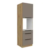 Vysoká skříňka pro vestavnou troubu Aria 60 DPS-210 3S 1F - Premium Box Barva korpusu: Dub artisan, Barva dvířek: TA - Sandgrau AFM